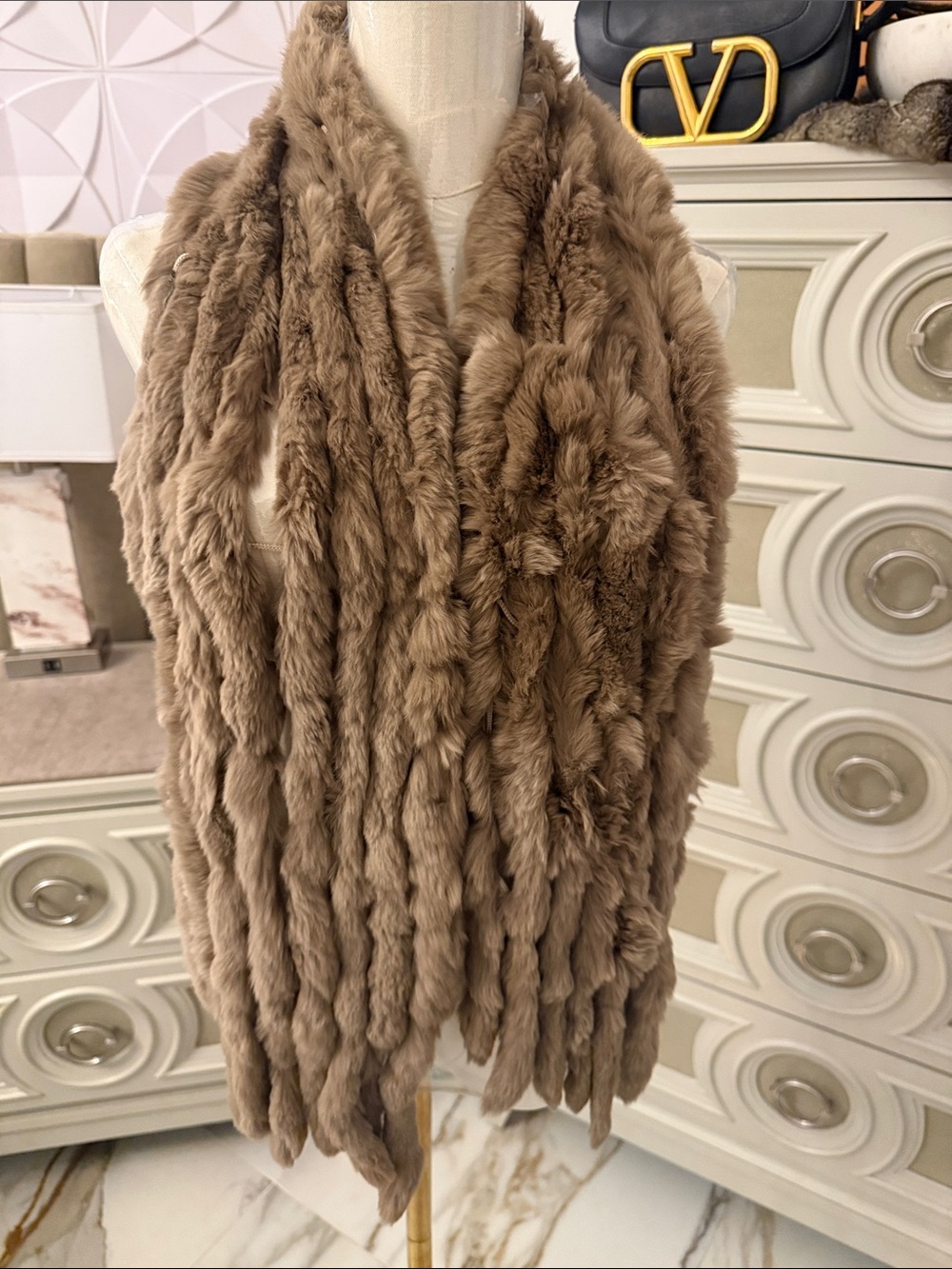 Real rabbit fur shawl